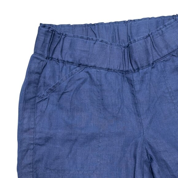 Pure Jill Womens Xs Navy Blue Linen Pull-On Pants With Drawstring Hem - Picture 4 of 10